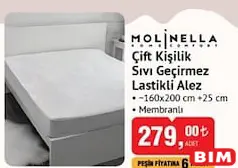 MOLİNELLA ÇİFT KİŞİLİK SIVI GEÇİRMEZ LASTİKLİ ALEZ
